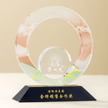 ADL Round K9 Crystal Glass Trophies Crystal Crafts Events Plaques with UV Laser Colorful Souvenir Business Gift for Sports