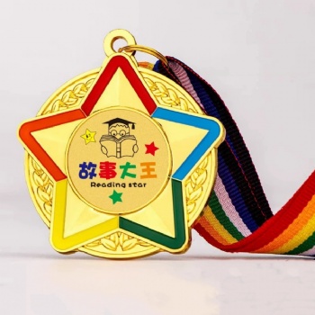 ADL Customized Crystal Sports Event Award Medals New Design Star Medals Plaques Gold Silvery Copper Colors Logo Words Souvenir