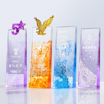 High Quality crystal craft products Crystal Glass Trophy Award trophy For Sports Events