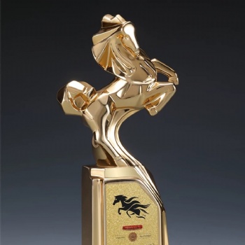 New Product Creative horse Shape Resin Trophy Award Manufacturer Customize logo