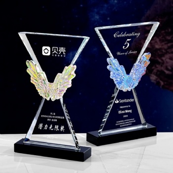 Hot Selling Clear Colored Printing Crystal Crafts Custom Business Souvenir Crystal Glass Trophy