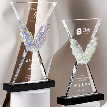 Hot Selling Clear Colored Printing Crystal Crafts Custom Business Souvenir Crystal Glass Trophy