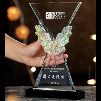 Hot Selling Clear Colored Printing Crystal Crafts Custom Business Souvenir Crystal Glass Trophy