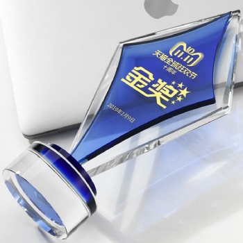 Customizable Personalize new Design printing Crystal Glass Trophy for Souvenir Gifts