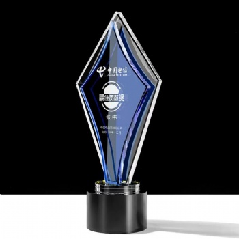 Customizable Personalize new Design printing Crystal Glass Trophy for Souvenir Gifts