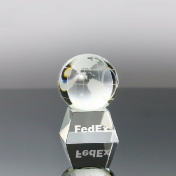 Hot selling clear customizable logo Crystal Glass Ball Trophy for Souvenir Gifts