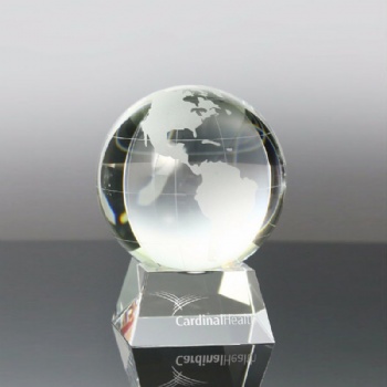 Hot selling clear customizable logo Crystal Glass Ball Trophy for Souvenir Gifts