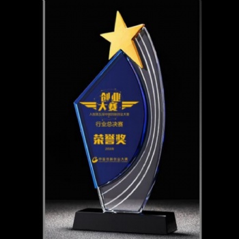 Personalized customizable Logo Outstanding Employee Team Sales Crystal Glass Star Awards Trophy