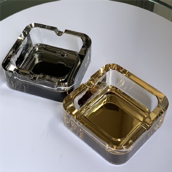 Household Luxury Crystal Glass Ashtray Portable Creative Small Fashionable Square Crystal Ashtray