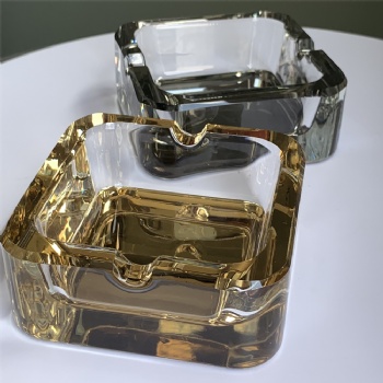 Household Luxury Crystal Glass Ashtray Portable Creative Small Fashionable Square Crystal Ashtray