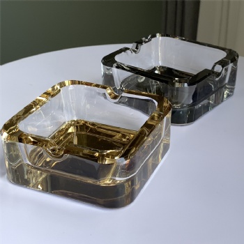 Household Luxury Crystal Glass Ashtray Portable Creative Small Fashionable Square Crystal Ashtray