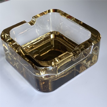 Household Luxury Crystal Glass Ashtray Portable Creative Small Fashionable Square Crystal Ashtray