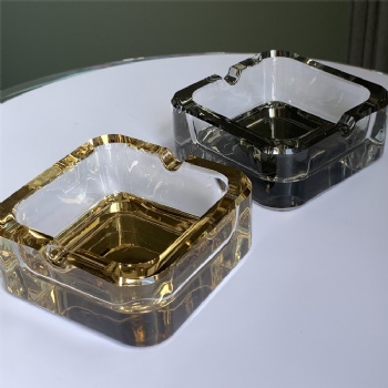 Household Luxury Crystal Glass Ashtray Portable Creative Small Fashionable Square Crystal Ashtray