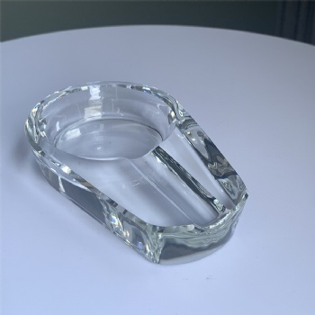 Practical creative personality Mini long groove crystal glass cigar ashtray for Office Souvenir Gifts