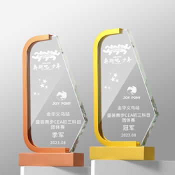 Wholesale Custom Elegant Metal Crystal Glass Trophy new Designed Crystal color printing Trophies