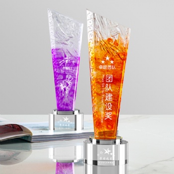 Hot-Selling Environmentally Friendly Blade Shape Crystal Glass Trophy of Gifts Awards