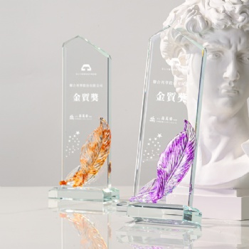 Customized Shining crystal crafts colorful printing glaze plaque Creative Design Crystal Glass Trophy