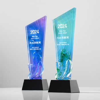 Creative New Design color Printed Blade Shape crystal awards glass Blank custom crystal trophies