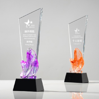 Creative New Design color Printed Blade Shape crystal awards glass Blank custom crystal trophies