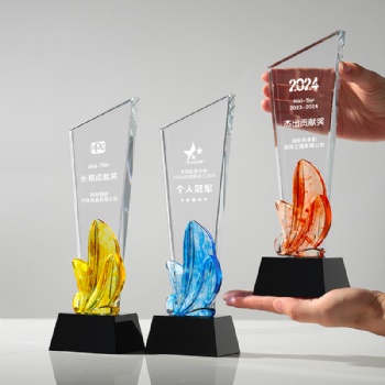 Creative New Design color Printed Blade Shape crystal awards glass Blank custom crystal trophies