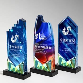 Customized logo new style High Quality Crystal Trophy Blank Crystal Glass Trophy