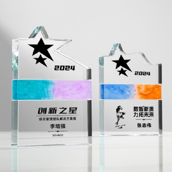 Manufacturer direct Sales customization logo Crystal Glass Trophy Competition Trophy for Souvenir Gifis