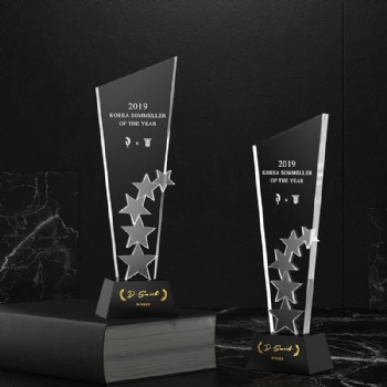 ADL Crystal Glass Laser Engraving Polished Trophy Awards Modern Star Crystal Crafts Sports Crystal Trophy