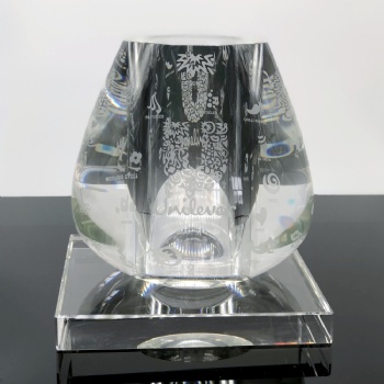 ADL Big Vase Crystal Glass Trophy Awards Customized Design Drawings for the Customers High-Quality Crystal Glass Crafts Gifts