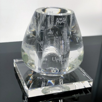 ADL Big Vase Crystal Glass Trophy Awards Customized Design Drawings for the Customers High-Quality Crystal Glass Crafts Gifts