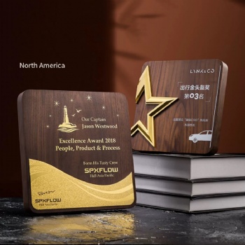 ADL Wooden Star Trophy Awards Plaques Love Crystal Trophy Awards Business Crystal Wooden Crafts Plaques for Sports Europe