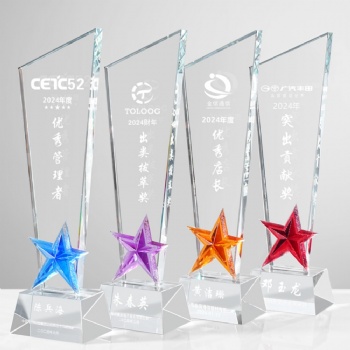 ADL 2024 New Design Crystal Trophy Awards Souvenir from China Customized Colorful Trophies, Medals, and Plaques
