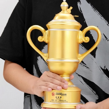 ADL 2024 New Design Resin Crystal Trophy Awards Plaques for Souvenir Customized Logo Words Big Cup Trophy Awards