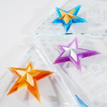 ADL Crystal Trophy Awards Souvenir from China Customized Colorful Star Trophies, Medals, and Plaques for Business Souvenir Gifts