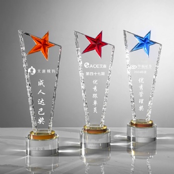 ADL Cheap Glass Star Crystal Trophy Awards Souvenir Gifts from China Wholesales Factory Plaques Trophy for Business Crafts Gifts