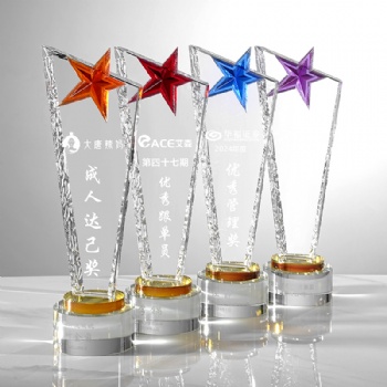 ADL Cheap Glass Star Crystal Trophy Awards Souvenir Gifts from China Wholesales Factory Plaques Trophy for Business Crafts Gifts
