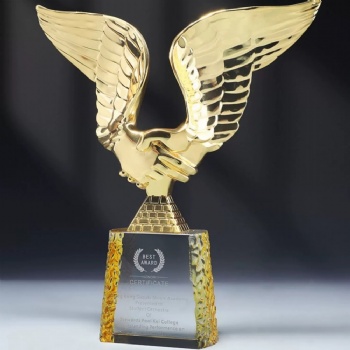 ADL Metal Crystal Glass Trophy Awards All Win Cooperation for Business Awards Crafts Gifts Competition Crystal Crafts