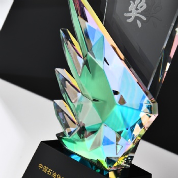 ADL New Colorful Glass Crystal Trophy Awards for Souvenir Gifts from China Factory Trophy Plaques Glass Crafts
