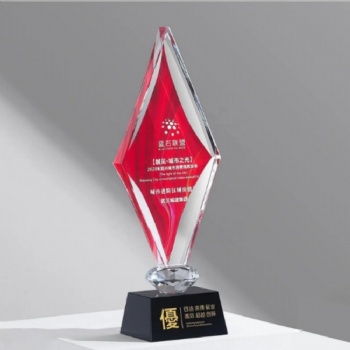 ADL Classic Victory K9 Crystal Trophy Souvenir Award Crystal With Clear Glass Base Honor Crystal Awards Trophy for Gifts