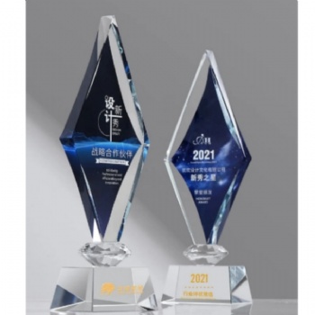 ADL Classic Victory K9 Crystal Trophy Souvenir Award Crystal With Clear Glass Base Honor Crystal Awards Trophy for Gifts