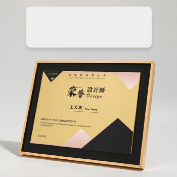 ADL New Design Metal and Leather High-Quality Certificate Awards School Trophy Enterprise Honor Certificate Plaques from China