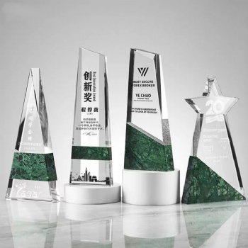 ADL Marble Stone Hand Made Crystal Glass Trophy Awards for Business Souvenir Crafts Gifts from China Sports Events Trophy