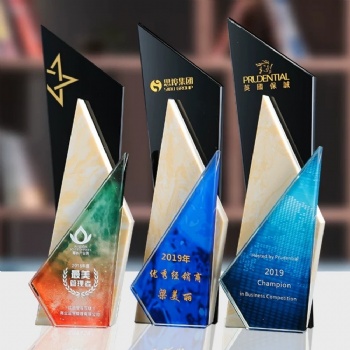 ADL Marble Stone Crystal Glass Trophy Awards Cube Sports Crystal Crafts Business Souvenir Gifts Hand Made Crystal Awards