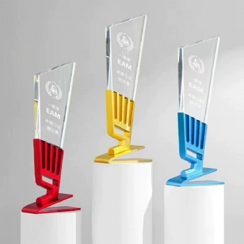 ADL Metal Crystal Glass Trophy Sports Crystal Crafts Awards for Business Gifts Love Polished Crystal Trophy from China