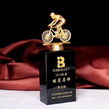 ADL Metal Crystal Glass Trophy Sports Crystal Crafts Awards Bicycle Mountain Bike Race Off-Road Race Trophy Awards from China