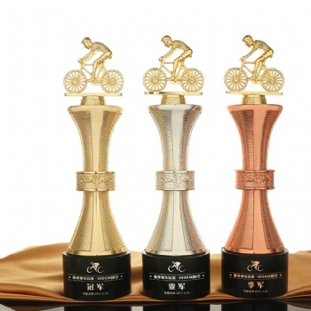 ADL Metal Crystal Glass Trophy Sports Crystal Crafts Awards Bicycle Mountain Bike Race Off-Road Race Trophy Awards from China