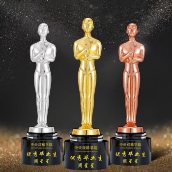 ADL Metal Trophy Awards Academy Award for Best Actor Crystal Glass Trophy Engraving Glass Crafts for Souvenir from China