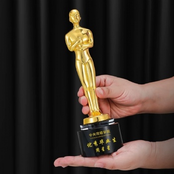 ADL Metal Trophy Awards Academy Award for Best Actor Crystal Glass Trophy Engraving Glass Crafts for Souvenir from China