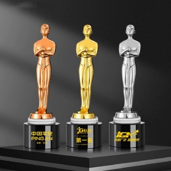 ADL Metal Trophy Awards Academy Award for Best Actor Crystal Glass Trophy Engraving Glass Crafts for Souvenir from China