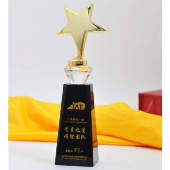 ADL Metal Star Crystal Carved Glass Trophy Awards Sports Crystal Trophy from Europe Star Crystal Crafts