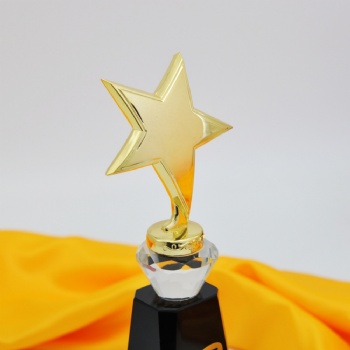 ADL Metal Star Crystal Carved Glass Trophy Awards Sports Crystal Trophy from Europe Star Crystal Crafts